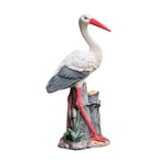 GaoF Aigrette de héron de résine Animale de décoration de Jardin, décorations de rocaille de Piscine au Sol de Villa de Construction, étang à Poissons extérieur de Paysage 37 * 21Cm