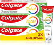 Colgate Total Advanced Deep Clean Toothpaste, 3 x 75 ml | Fluoride toothpaste |