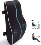 Lumbar Support Pillow for Office Chair Car Memory Foam Back Cushion for Back Improve Posture Large Back Pillow for Computer, Gaming Chair, Recliner with Mesh Cover Double Adjustable Straps