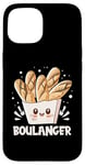 Coque pour iPhone 15 Boulanger Baguettes Heureux