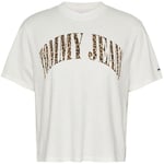 T-shirt Tommy Jeans  T shirt femme  Ref 61572 Blanc