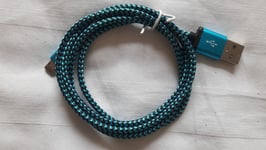 Cable Micro USB 1m pour Samsung Sony Nokia HTC Blackberry LG Motorola, Couleur: Bleu