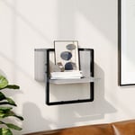 vidaXL Wall Shelf with Bar Grey Sonoma 30x25x30 cm