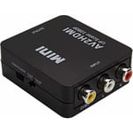 ZVD - Adaptateur rca vers hdmi, Convertisseur vidéo Mini av vers hdmi 1080P, Prise en Charge 3RCA Composite avec câble de Charge usb - pc Xbox PS3