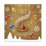 Lindt Lindor Assorted Chocolate Christmas Advent Calendar 2024 with Work Desk Stand | 109 g | 24 finest Lindor Mini Truffles with an Irresistible Smooth Melting Filling, Secret Santa Gift