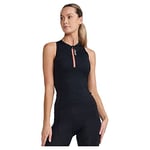 2XU Womens Aero Tri Tank Black/Hyper Coral XL