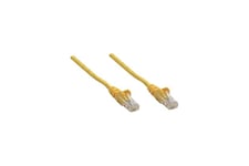 Intellinet Network Patch-kabel, Cat5e, 10m, Gul, CCA, U/UTP, PVC, RJ45, Guldpläterade kontakter, Snagless, Startad, Livstidsgaranti, Polybag - patchkabel - 10 m - gul