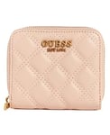 GUESS Giully Petit Portefeuille zippé pour Femme Crème Abricot Taille Unique