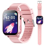 PTHTECHUS Montre Intelligente pour Enfants avec Appareil Photo, Lecteur MP3, pour Apprendre et Jouer, Cadeau pour Enfants de 3 à 12 Ans, Rose