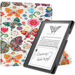 Amazon Kindle Scribe 11th Generation (2022) Origami Skinn Deksel med Penneholder - Fargerike Sommerfugler