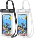 Pochette Étanche Smartphone [Lot De 2], Sac Étanche Ipx8 Pour Téléphone [Ca E 3d Sans Soudure] Coque Waterproof Pour Iphone 15 Pro 14 13 Galaxy S24 S23 Ultra, Jusqu'à 6.9