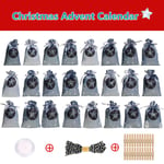 24pcs Christmas DIY Advent Calendar Countdown Numbers Bag Candy Storage Pouch