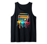 Dripping Paint Art Vintage Radio Antique Radios Tank Top