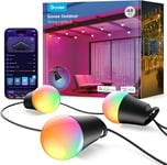 Smart Outdoor String Lights 2, 15M RGBIC Outdoor Lights Dimmable Warm White LED