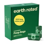 Earth Rated Dog Poo Bags Value Pack, Leak-Proof and Extra-Thick Pet Waste Bags for Big and Small Dogs, Refill Rolls, Unscented, 600 Count