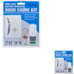 WIRELESS  DOOR BELL CORDLESS PORTABLE 24 CHIME 50M RANGE HOME OFFICE BATTERY KIT