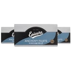 Epicure Tinned Anchovy Fillets in Extra Virgin Olive Oil, Rich in Omega-3, 50 g, (Pack of 12)