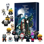 2024 Adventskalender Julräkning Advent 24 Dagar Horror Ornament Doll Halloween Nightmare Partytillbehör För Barn Presenter (FMY) Black 26 x 18 x 3cm