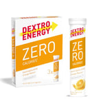 Dextro Energy Zero Calories I Recovery and Hydration Electrolyte Drink I Zero Effervescent Tablets I Orange | 3 Tubes, 60 Tablets |