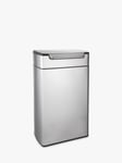 simplehuman Rectangular Touch Bar Bin, Brushed Stainless Steel, 40L