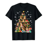 Santa ELF Reindeer Hedgehog Xmas Tree X-mas Light Hedgehog T-Shirt