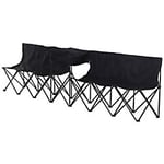 OutSunny Camping Chair 84B-382BK Black 306x48x82 cm 48 (W) x 48 (D) x 82 (H) cm Water Resistant