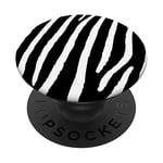 Zebra Stripes Print Animal Lover Cell Phone Secure Pop Grip PopSockets Grip and Stand for Phones and Tablets