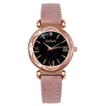 Regarder Ladies Starry Sky Watch Ceinture en Cuir (Noir) (Couleur : Pink)