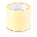 Scley Masking Tape, Width 30 mm, Length 33 m, Pack of 3 Painter's Tape, Painter's Masking Tape, Yellow, Tape for Painting Work Series *545*, A0303-450130