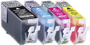 Pack de cartouches compatible Basetech BTC81 noir, cyan, magenta, jaune - remplace Canon PGI-525, CLI-526