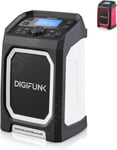 DigiFunk Work Site Radio | USB Rechargeable | DAB+, DAB, FM, Bluetooth, White 