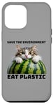 iPhone 12 Pro Max Save The Environment Eat Plastic Funny Microplastics Cat Case