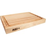 Boos Block BBQ Chopping Board - Stainless Steel Side Grips - Juice Groove - Butchers Block Chopping Board - North American Hard Maple - Meat Carving Board - 20 x 15 x 2,25 Inches