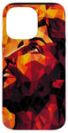 Coque pour iPhone 14 Pro Max Orange Abstrait Géométrique Jésus King Bible Écriture Citation