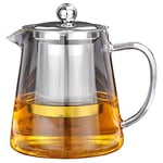 5Sizes Good Clear Borosilicate Glass Tea with 304 Stainless Steel Infuser Strainer Heat Coffee Tea Tool Kettle Set 380Ml