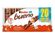 Ferrero Kinder Bueno Milk Chocolate Hazelnut Wafer Snack Twin Bars Pack 10 x 43g