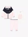 HUGO BOSS Baby Hoodie, T-Shirt & Joggers Set, Pink Pale