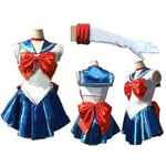 Anime Sailor Moon Cosplay Kostymer Anime Figur Klänning Vestido Halloween Kostymer För Kvinnor Kostym Peruk Loli Kläder Festuniform V B S Sailor Moon