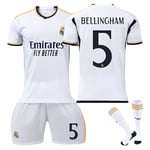 Bellingham 5 Real Madrid tröja 23-24 Ny säsong Senaste fotbollströjor för vuxna för barn T Adult XS（160-165cm）