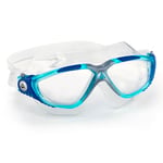 Aquasphere Mixte Vista Masque de natation, Verre Clair - Turquoise/Bleu/Argent, Taille unique EU