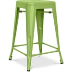 Tabouret de bar design industriel - acier mat - 60cm - Stylix Vert clair