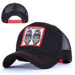 SKYROPNG Casquette De Baseball,Hibou Maille Broderie Animale Snapback Hip Hop Casquettes De Baseball, Chapeaux De Papa Respirants Réglables Décontractés, pour Le Tennis, Le Golf, La Pêche