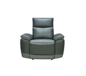 Fauteuil relax électrique électrique DOUGLAS cuir et tissu gris foncé