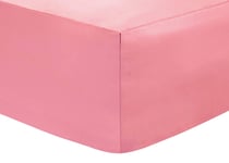 Every Thread Counts - Extra Deep Double Fitted Sheet 30cm, Made with Polycotton Fade Resistant Material - Smooth Durable and Easy Care Fitted Bed Sheet with No Shrinkage(Pink)