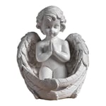 GaoF Ornements de Jardin extérieur de Statue d'ange avec Ailes, décoration de Statue d'ange, résine, Blanc