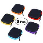 5Pcs Headphone Case Small Square Reader Travel Storage Key Adapter