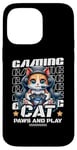 Coque pour iPhone 14 Pro Max Paws And Play Jeu vidéo chat pour hommes, garçons, femmes, enfants