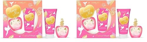 JEANNE ARTHES - Coffret Cadeau pour Femme - Amore Mio Tropical Crush - Eau de Parfum 100 ml + Lait pour le corps 200 ml - Parfum Musc Coco - Fabriqué et conditionné en France à Grasse (Lot de 2)