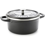 GreenPan Dutch Oven, Cast Iron Casserole Dish with Lid, Toxin Free & Non Stick - Induction & Oven Safe Cookware - 22 cm/3.3 Litre, Grey