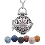 INFUSEU Aromatherapy Necklace for Women, Essential Oils Diffusers Anxiety Pendant Spiritual Lava Stone Jewelry Vegan Unusual Gifts Gadgets For Women Her